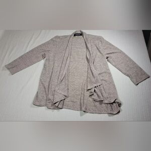 Kasper Grey Cardigan Size PL 3/4 Sleeve Lightweight